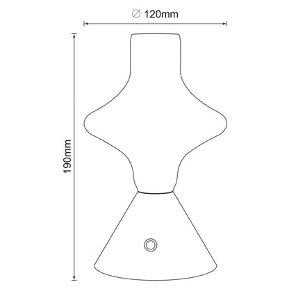 Lámpara sobremesa Abel negro en ambiente de mesa auxiliar - Detalle de cristal fumé