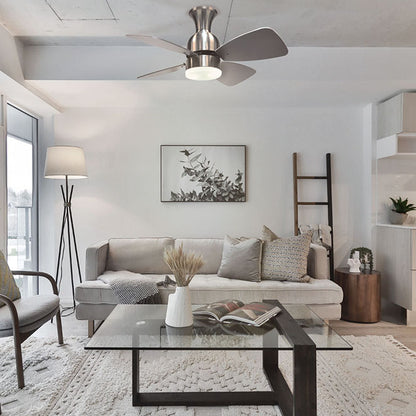 Detalles del Ventilador de Techo LED LUMIT FRESCO Níquel (Ref: 200093203B) de Interlusa: 81cm, 4 aspas reversibles, 16W LED 4000K, mando a distancia, temporizador, motor AC silencioso.  Venta en LUZGURÚ.
