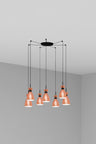 RETRO 7L Lámpara Colgante FARO - Diseño vintage cobre, Ref. 20046-7L