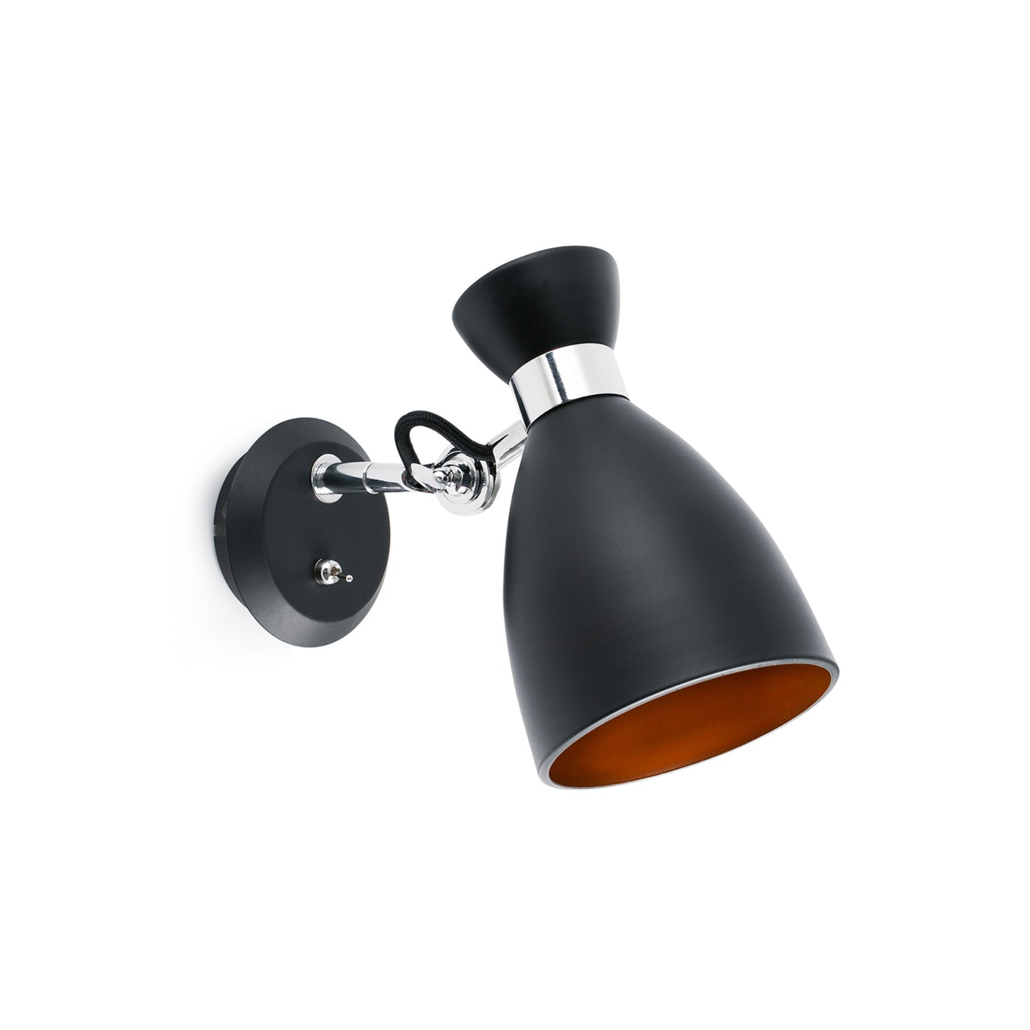 Aplique RETRO Pared Vintage Negro y Cobre FARO 20049