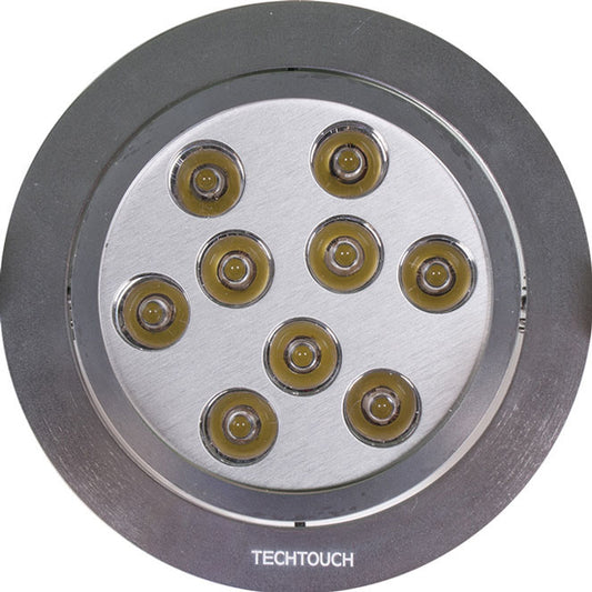 Downlight Empotrable LED RED Rotativo 13,5 cm Níquel TECHTOUCH Interlusa - Vista frontal principal en fondo blanco | LuzGurú
