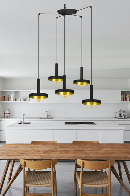 Lámpara Whizz fabricada en Acero color Negro, colgante moderno y elegante.