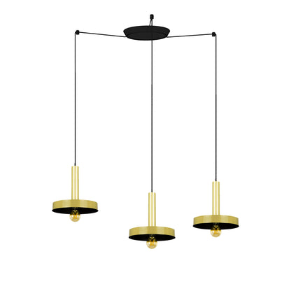 Lámpara Colgante Whizz 3 Luces Oro Satinado y Negro FARO - vista principal | FARO · Ref. 20161-3L