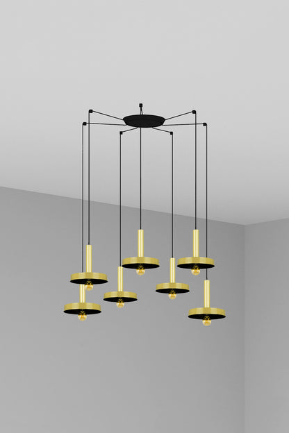 Whizz Colgante Diseño Oro y Negro FARO 20161-7L