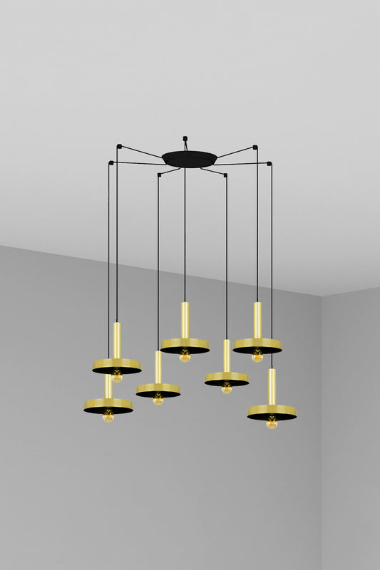 Whizz Colgante Diseño Oro y Negro FARO 20161-7L
