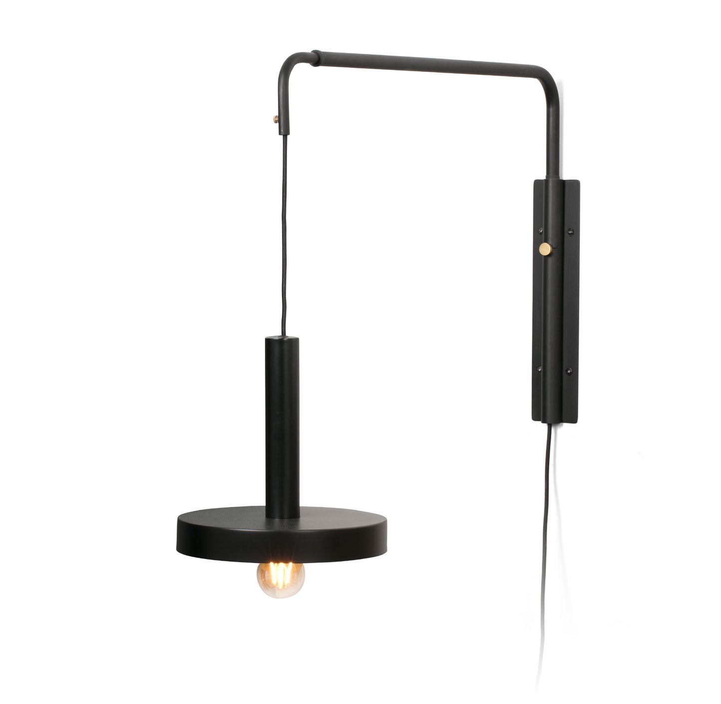 Aplique WHIZZ Negro y Oro Faro extensible, Ref. 20167