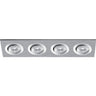 Downlight Empotrable QUIRINO rectangular rotativo LED Interlusa en níquel, vista frontal