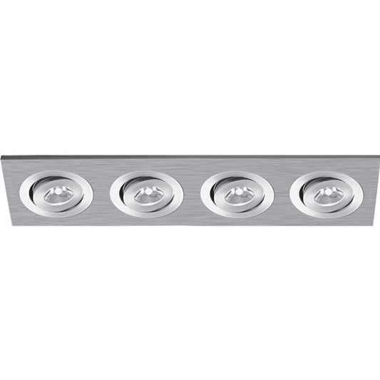 Downlight Empotrable QUIRINO Rectangular Rotativo LED 4x1W 224lm 5400K Níquel Interlusa - Vista frontal principal en fondo blanco | LuzGurú