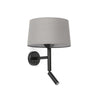 Windsor Aplique con Lector Negro y Gris FARO 20223-129 para Iluminación de Cama