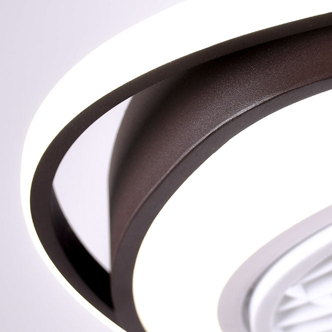 Detalles del Ventilador de Techo LUMIT Geneva Marrón (Ref. 202596002) con 5 Aspas, Luz LED 70W (3000-6500K), 53.5cm, mando a distancia y app Smart Elfin.  Interlusa LUZGURÚ.
