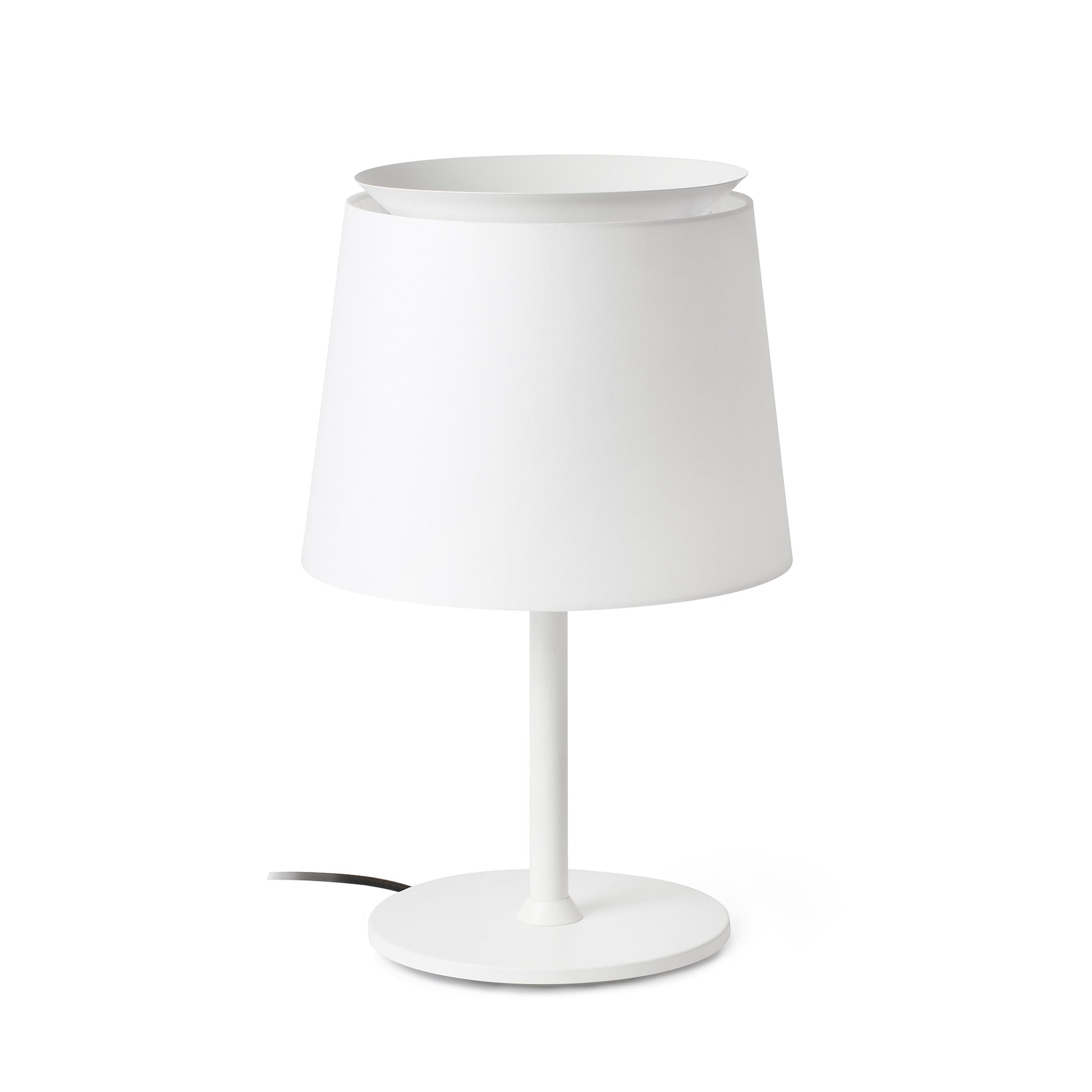 SAVOY Sobremesa Blanca Textil FARO - Lámpara de mesa LuzGuru 20304-82-US