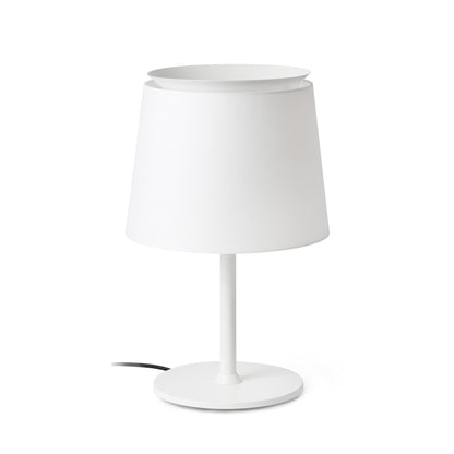 SAVOY Sobremesa Blanca Textil FARO - Lámpara de mesa LuzGuru 20304-82-US