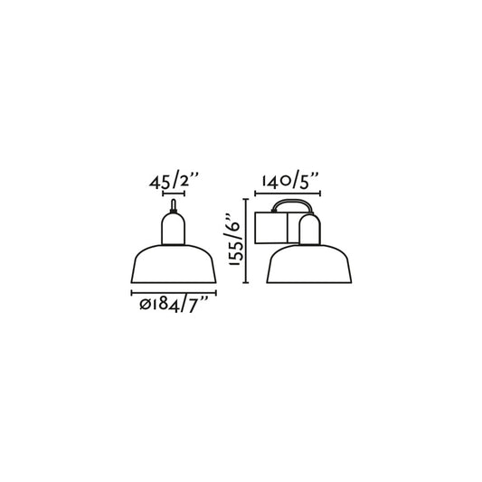 Plano con medidas de Aplique de Pared Tatawin Negro Brillo E27 Diseño Adolfo Abejón FARO