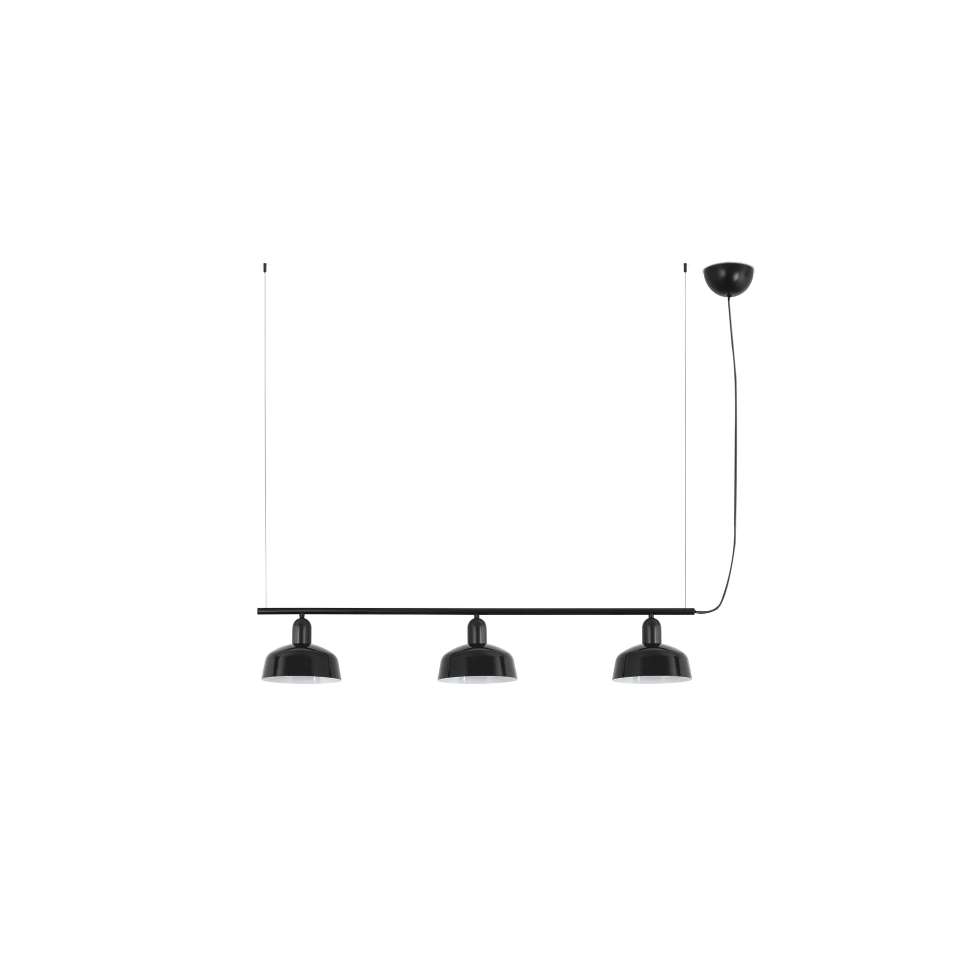 Tatawin Lámpara Colgante Negra 3L Faro, diseño clásico 20338-141