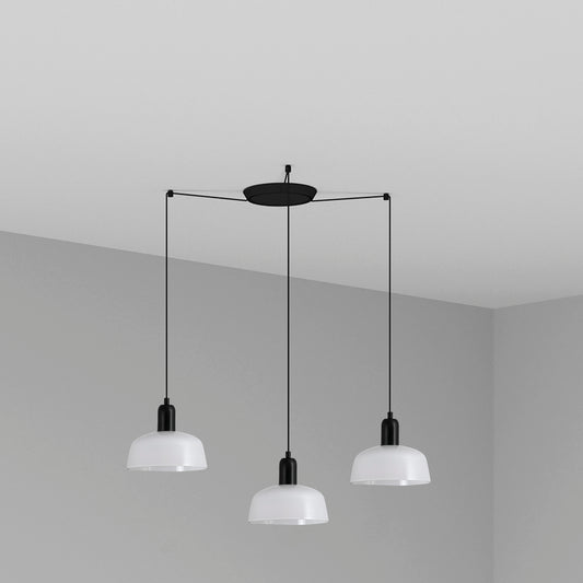 Lámpara Colgante Tatawin S 3L Cristal Opal Blanco FARO - vista principal | FARO