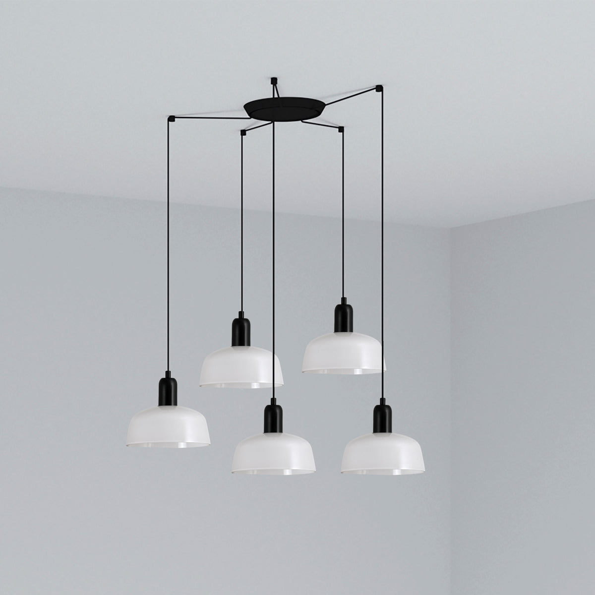 Lámpara Colgante Tatawin 5L Cristal FARO - S, Blanco | FARO · Ref. 20340-116-5L