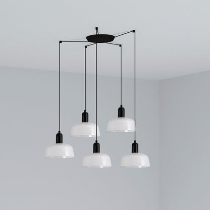 Lámpara Colgante Tatawin 5L Cristal FARO - S, Blanco | FARO · Ref. 20340-116-5L