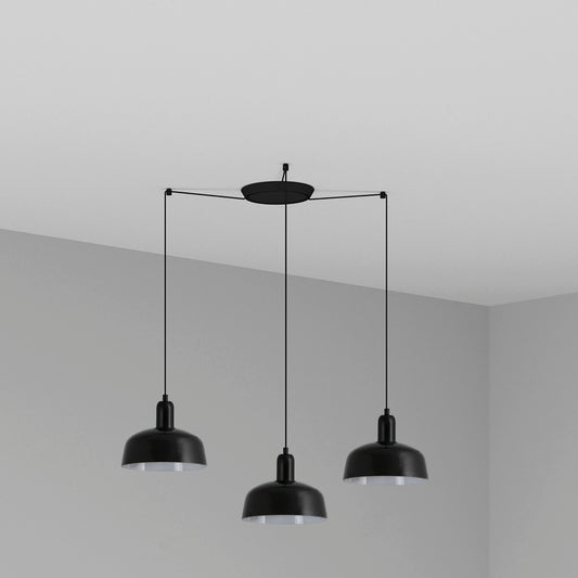 Lámpara Colgante Tatawin S 3L Cristal Negro Brillante FARO - vista principal | FARO