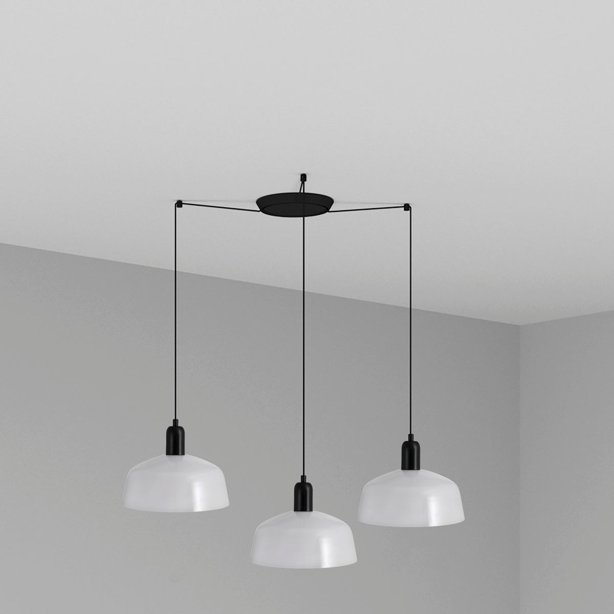 Lámpara Colgante Tatawin 3L Cristal FARO - M, Blanco | FARO · Ref. 20340-119-3L