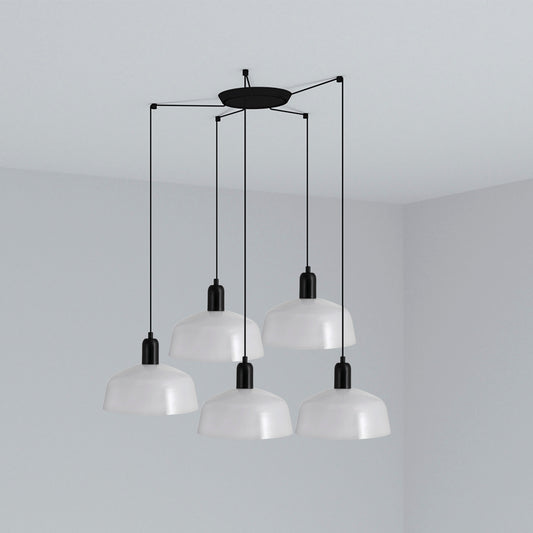 Lámpara Colgante Tatawin M 5L Cristal Opal Blanco FARO - vista principal | FARO