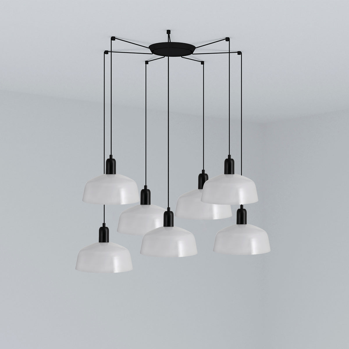 Lámpara Colgante Tatawin M 7 Luces Cristal Opal Faro - vista principal | FARO · Ref. 20340-119-7L
