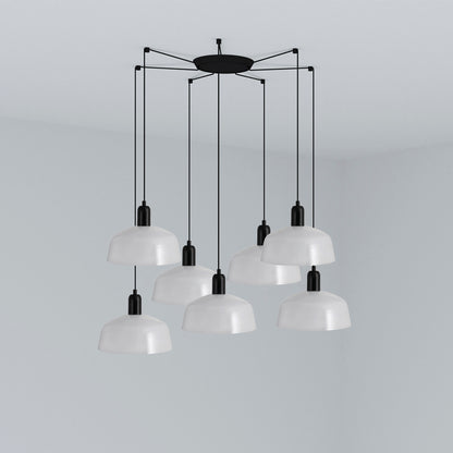 Vista previa del modelo 3D y realidad aumentada de Lámpara Colgante Tatawin 7 Luces Cristal Faro