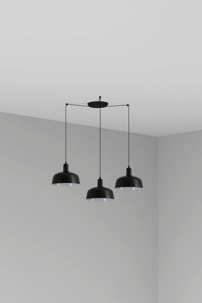 Colgante TATAWIN M Cristal Negro Faro 20340-120-3L de diseño moderno