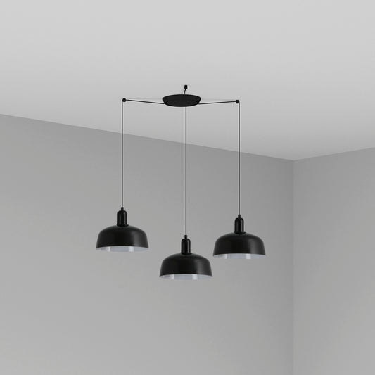 Lámpara Colgante Tatawin M 3L Cristal Negro Brillo FARO - vista principal | FARO