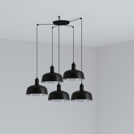 Lámpara Colgante Tatawin M 5 Luces Cristal Negro FARO - vista principal | FARO