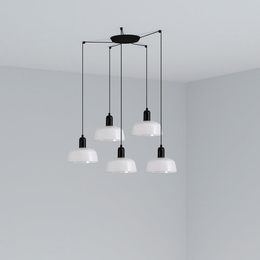 Lámpara Colgante Tatawin S 5L Blanco Brillo Acero FARO - vista principal | FARO