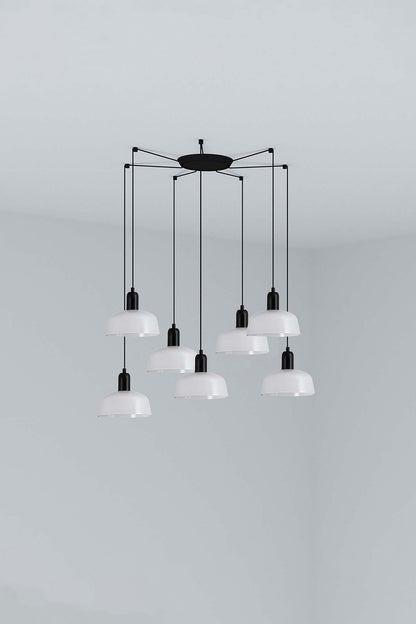 Tatawin Lámpara Colgante Blanca Diseño Clásico Faro 20340-140-7L