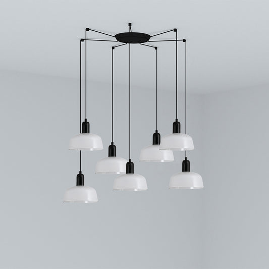 Lámpara Colgante Tatawin S 7L Blanco Brillo FARO - vista principal | FARO