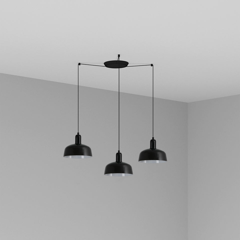 Modelo 3D interactivo y realidad aumentada de Lámpara Colgante Tatawin S 3L Negro Brillo FARO