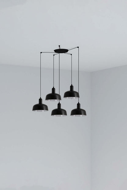 Tatawin Lámpara Colgante Negra Diseño Clásico FARO 20340-141-5L