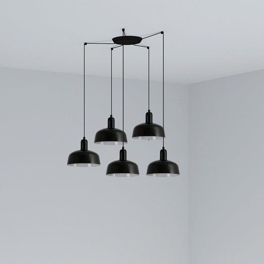 Lámpara Colgante Tatawin S 5 Luces Negro Brillo FARO - vista principal | FARO