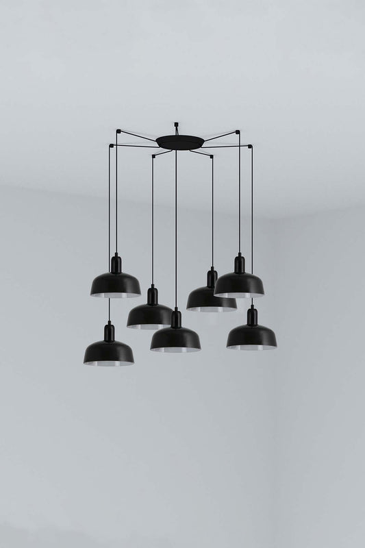 Tatawin Colgante Diseño Clásico Negro Faro 20340-141-7L para comedor