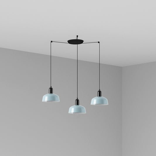 Lámpara Colgante Tatawin S 3L Azul Grisáceo FARO - vista principal | FARO