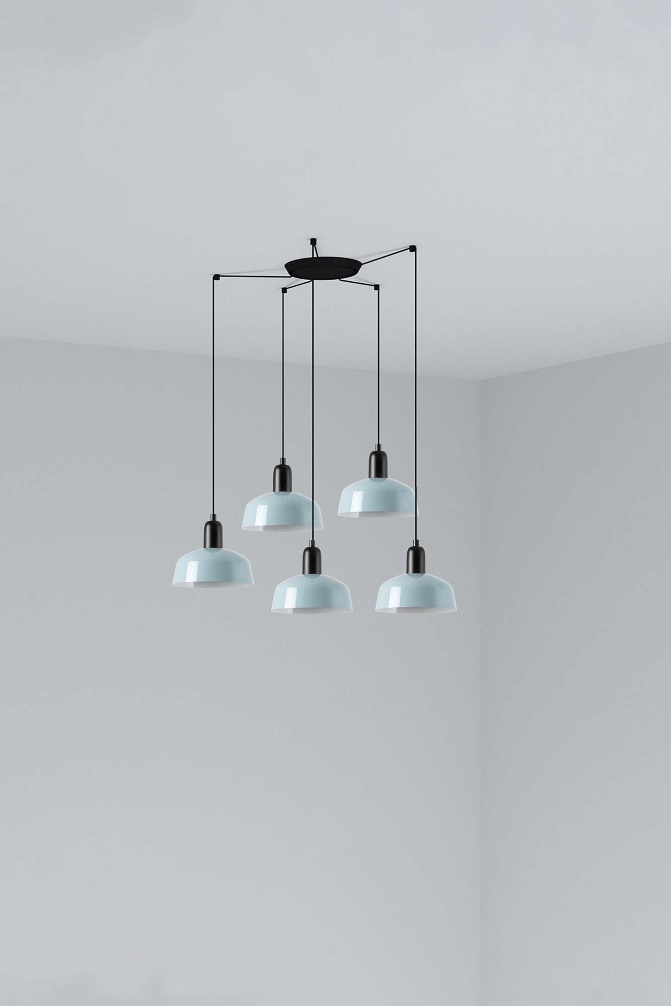 Lámpara Colgante FARO Tatawin Azul Grisáceo Estilo Clásico 20340-142-5L