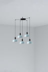 Lámpara Colgante FARO Tatawin Azul Grisáceo Estilo Clásico 20340-142-5L