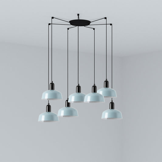 Lámpara Colgante Tatawin S 7L Azul Grisáceo FARO - vista principal | FARO