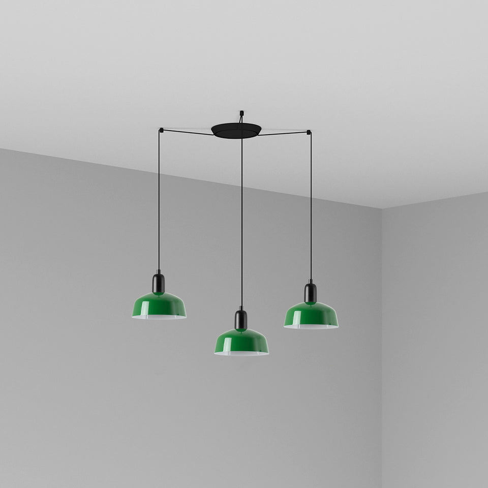 Modelo 3D interactivo y realidad aumentada de Lámpara Colgante Tatawin S 3L Verde Brillo FARO