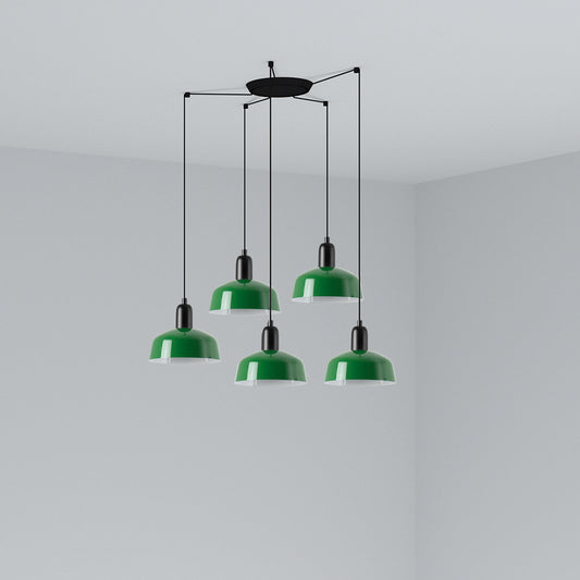 Lámpara Colgante Tatawin 5 Luces Verde Brillo FARO - vista principal | FARO