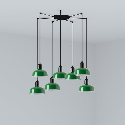 Lámpara Colgante Tatawin S 7L Verde Brillo FARO - vista principal | FARO