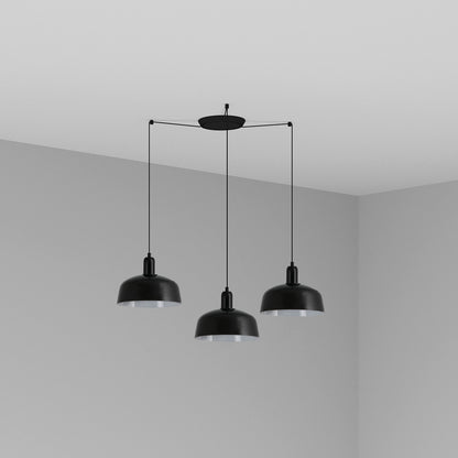 Lámpara Colgante Tatawin 3L Negro Brillo Acero FARO - vista principal | FARO
