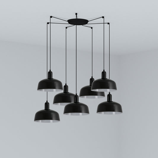 Lámpara Colgante Tatawin M 7L Negro Brillo FARO - vista principal | FARO