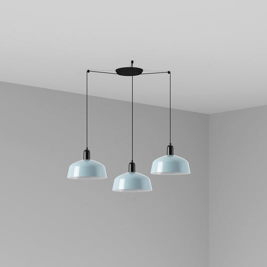 Lámpara Colgante Tatawin M 3L Azul Grisáceo FARO - vista principal | FARO