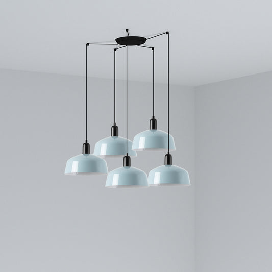 Lámpara Colgante Tatawin M 5L Azul Grisáceo Acero FARO - vista principal | FARO