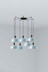 Tatawin Lámpara Colgante Azul Grisáceo Faro 20340-147-7L, diseño clásico atemporal