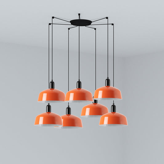 Lámpara Colgante Tatawin M 7 Luces Naranja Rojizo FARO - vista principal | FARO