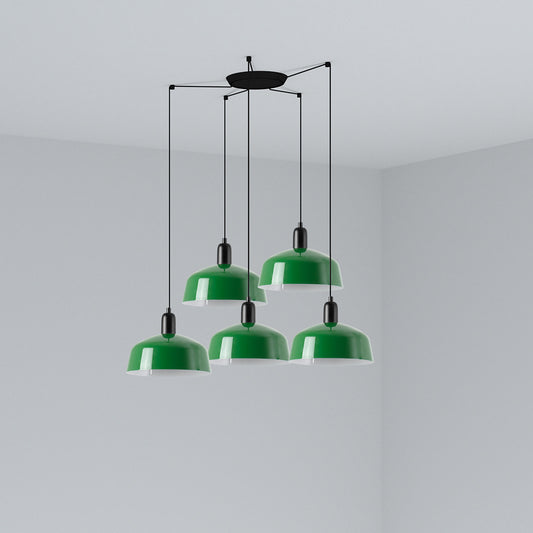 Lámpara Colgante Tatawin M 5 Luces Verde Brillo FARO - vista principal | FARO